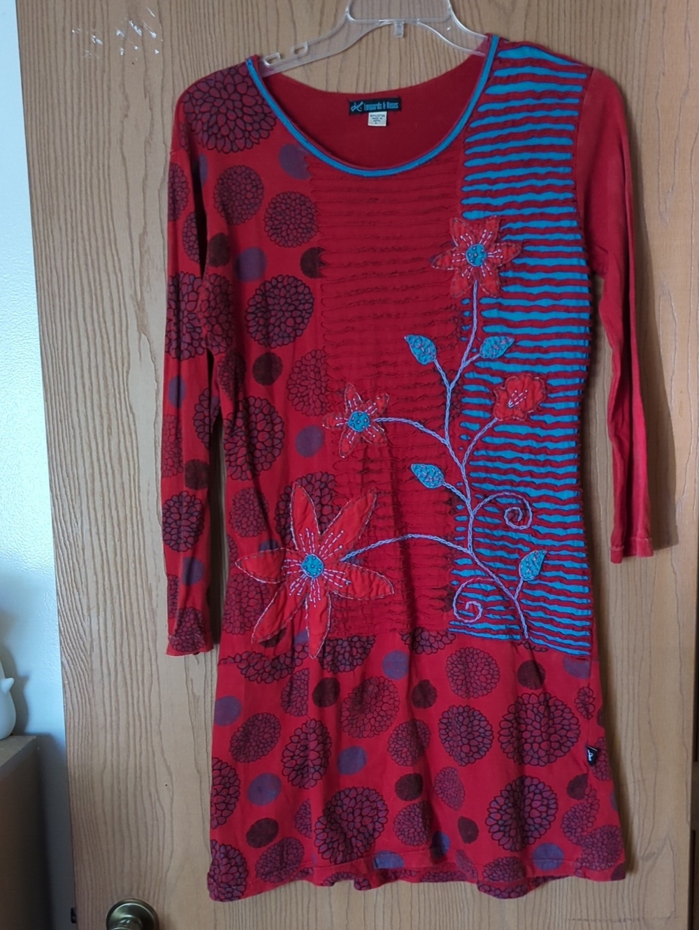 Leopards & Roses Red & Blue Dress